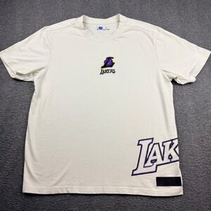 NBA Los Angeles Lakers‎ Mens Off White Graphic Tee Shirt Size Medium
